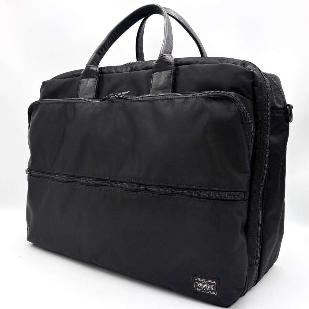 ポーター タイム 2way オーバーナイト ブリーフケース 黒 ナイロン メンズ