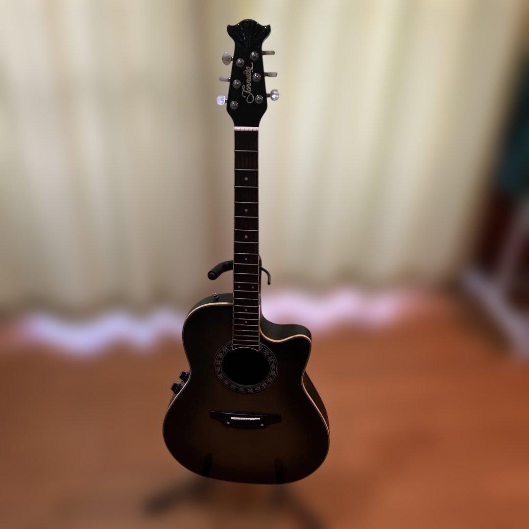 Tornado アコースティックギター ブラック　カバー&弦付き&ピック