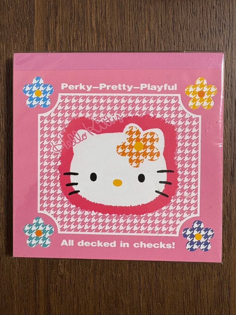 レア♡サンリオ♡キティ カオハナ 千鳥格子 メモ 1996年