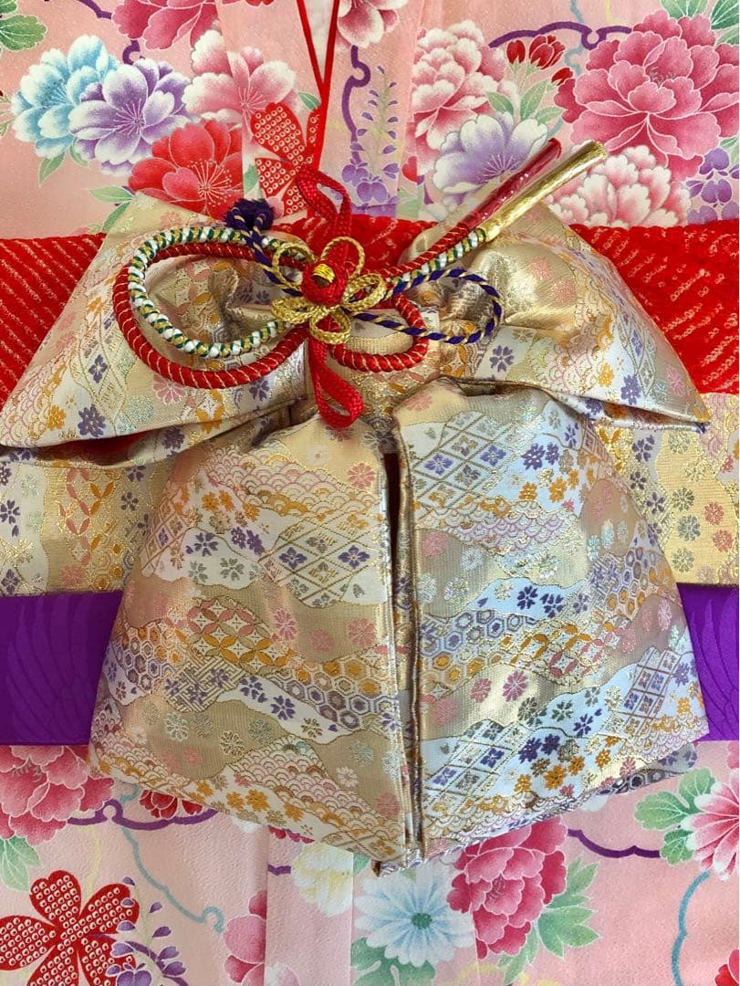 七五三用 (7歳)花柄 着物フルセット(未使用品)