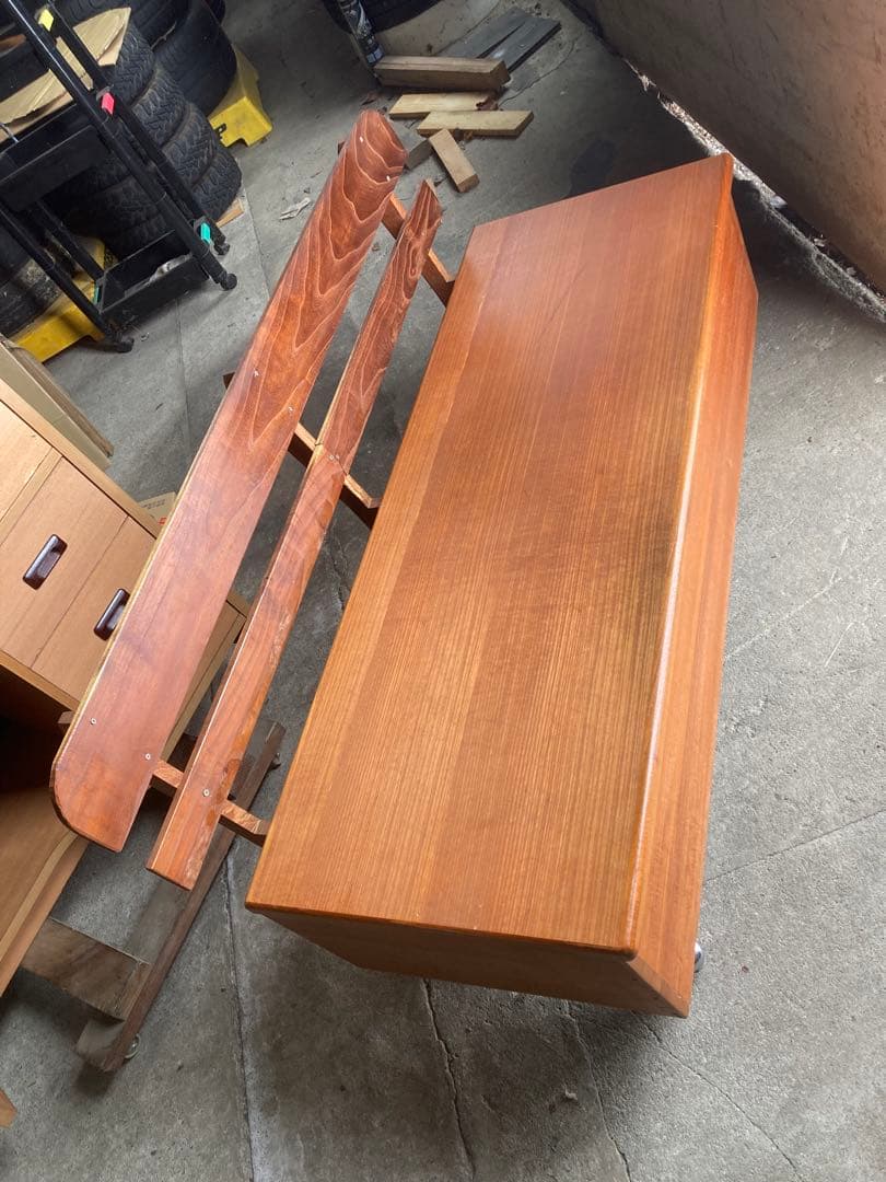 送料込木製ベンチ大型収納ボックス キャスター付き