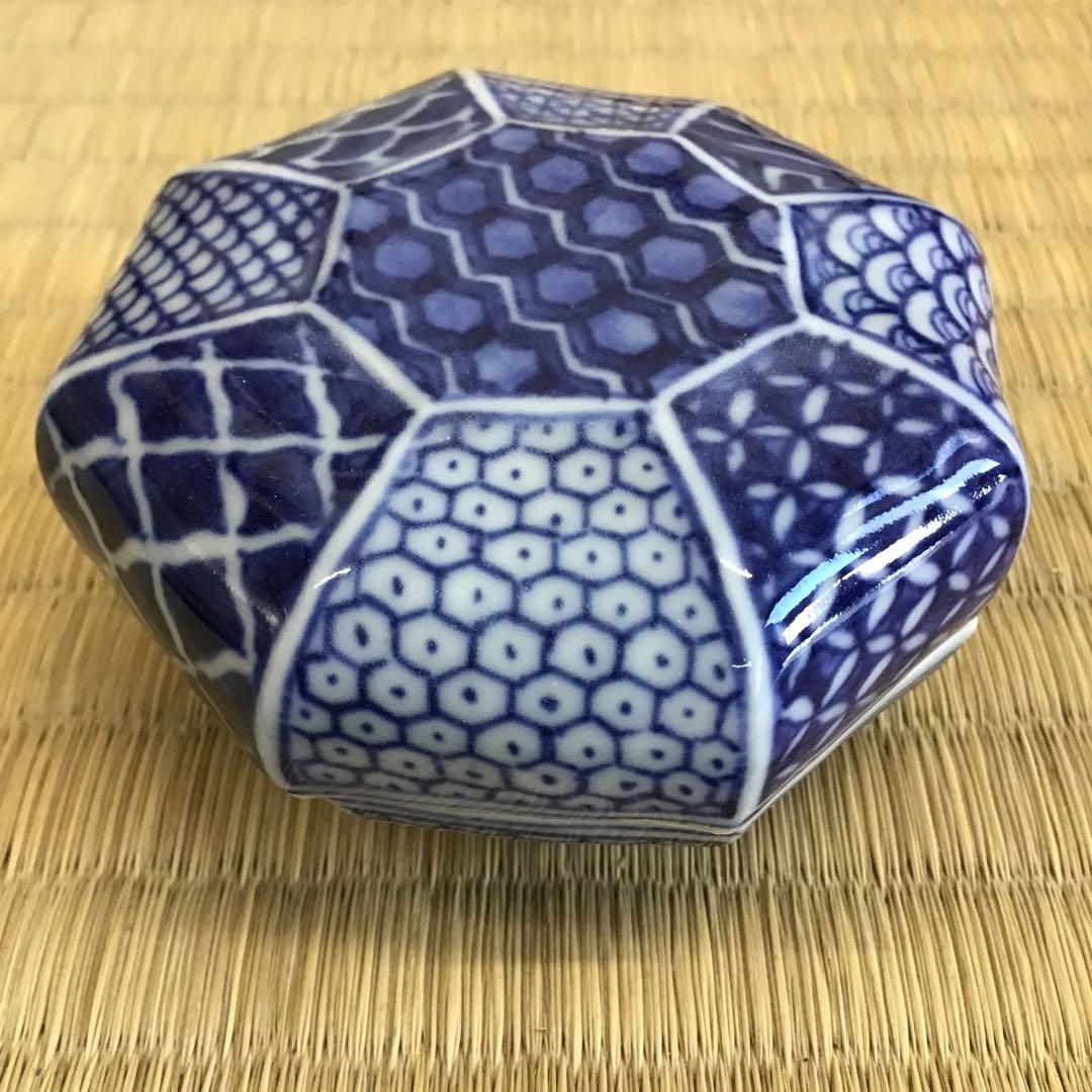 茶道具　香合　寿華　祥瑞八角香合　和峰作　共箱　S118KG