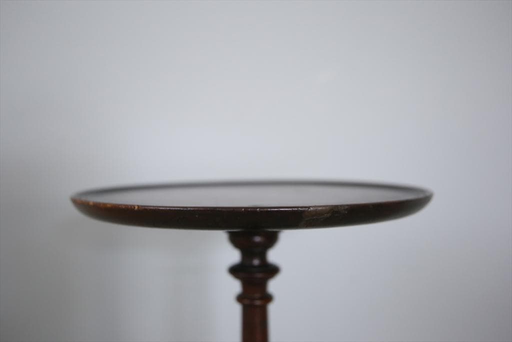 英国アンティーク木製ワインテーブル/サイドテーブル/丸机/飾り棚(89-30-2