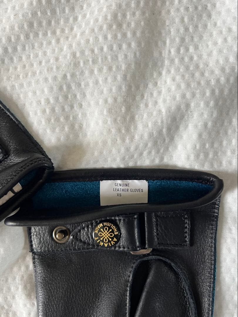 ルイスレザー　本革手袋 ブラック ブルー M
