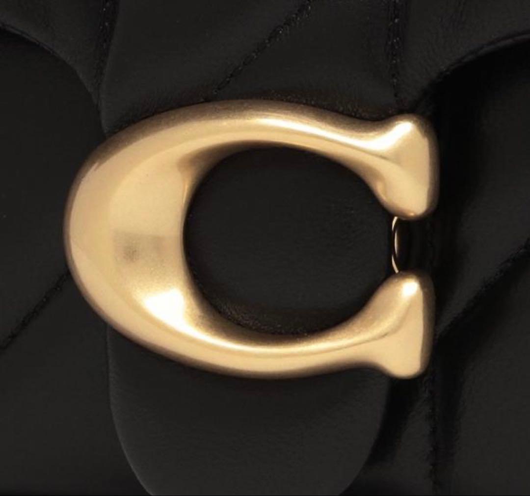 COACH タビー 20 キルティング ショルダーバッグ　ブラック　ゴールド金具