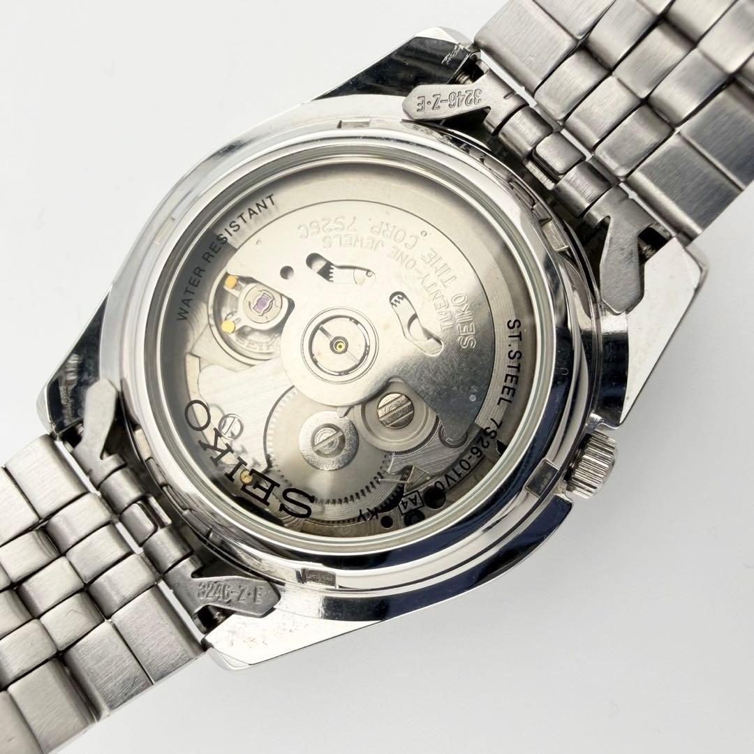 状態良好品 セイコー5 7S26-01V0 ブラック メンズ 自動巻き腕時計