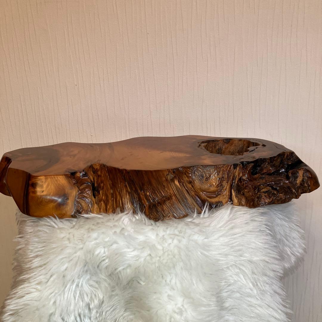 希少品　屋久杉飾り台　一枚板　屋久杉　置台　屋久杉工芸品　世界遺産　花台　刻印有