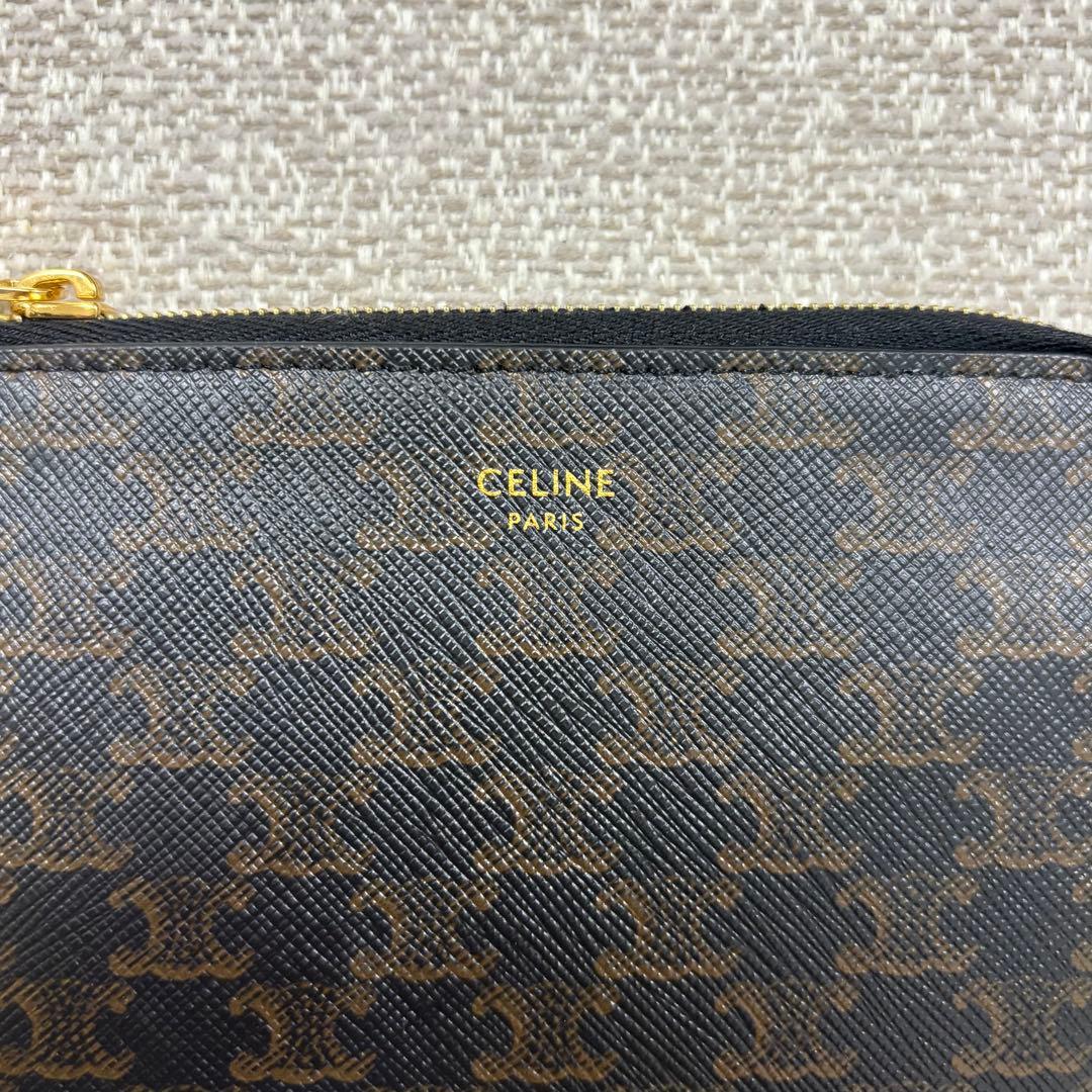 CELINE セリーヌ トリオンフ キーリング付き ケース 財布