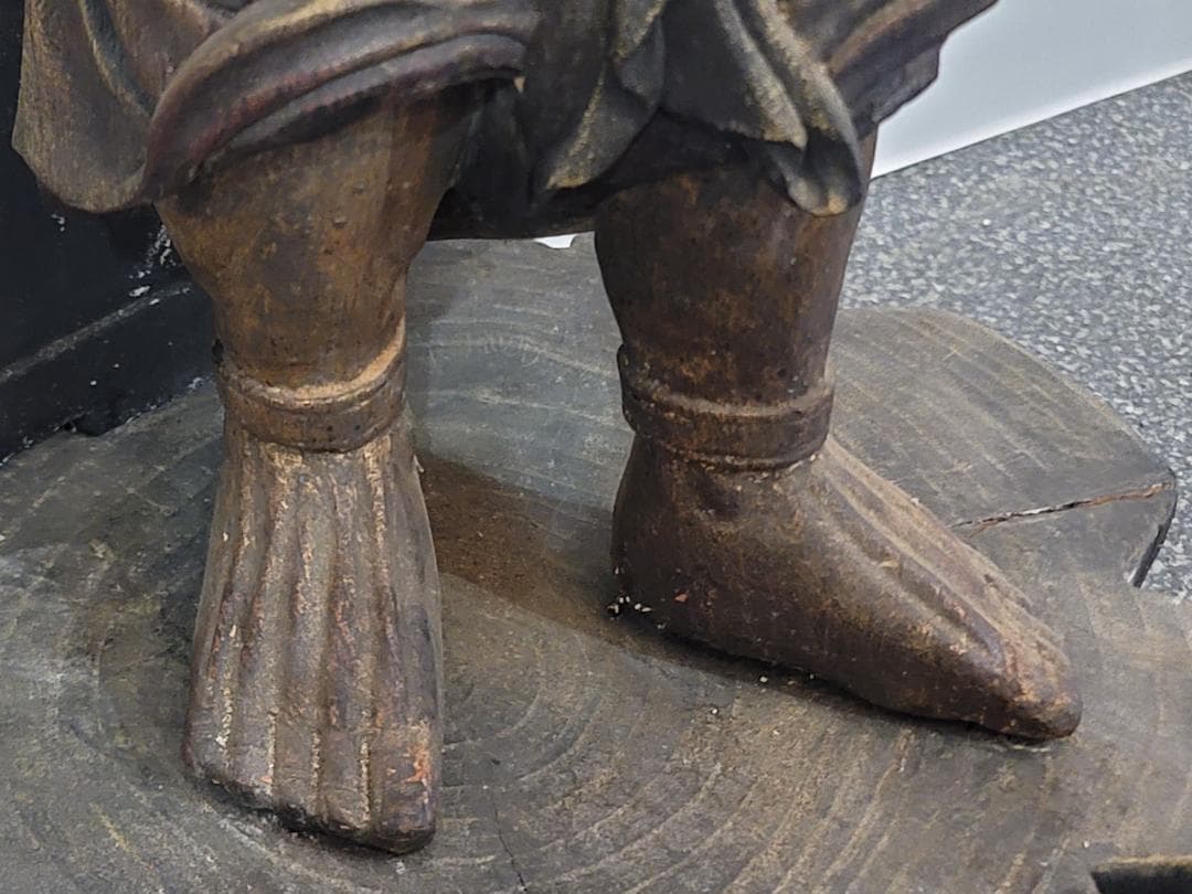 DT595 古い 木彫 不動明王像 95cm 迫力ある逸品