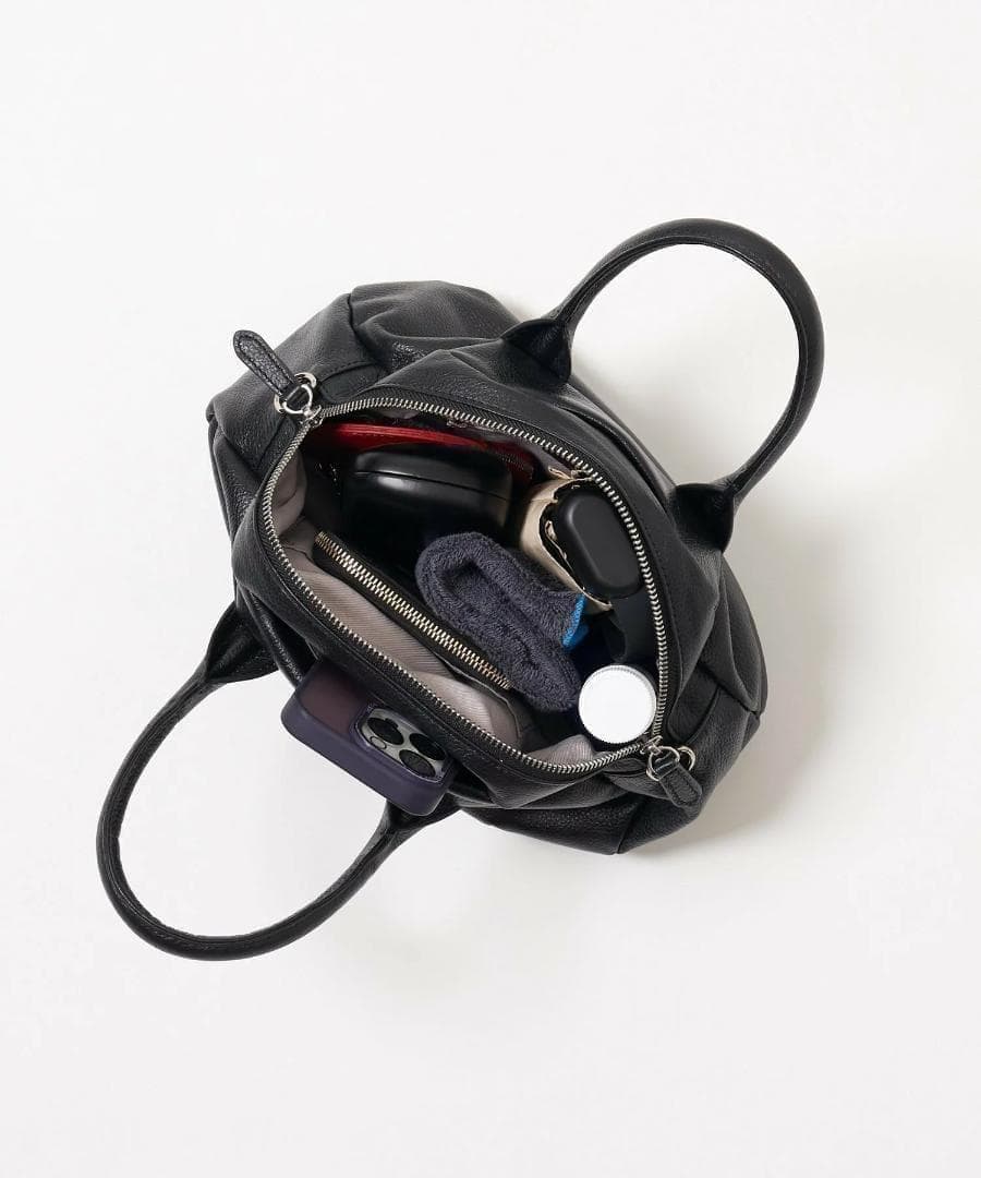 BEARDSLEY ラウンドミニボストンバック　ブラック