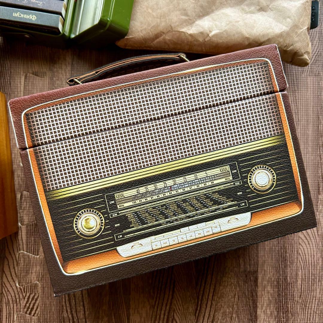 コラージュ素材 大容量まとめ売り／紙もの 木箱 ラジオ柄ケース付き