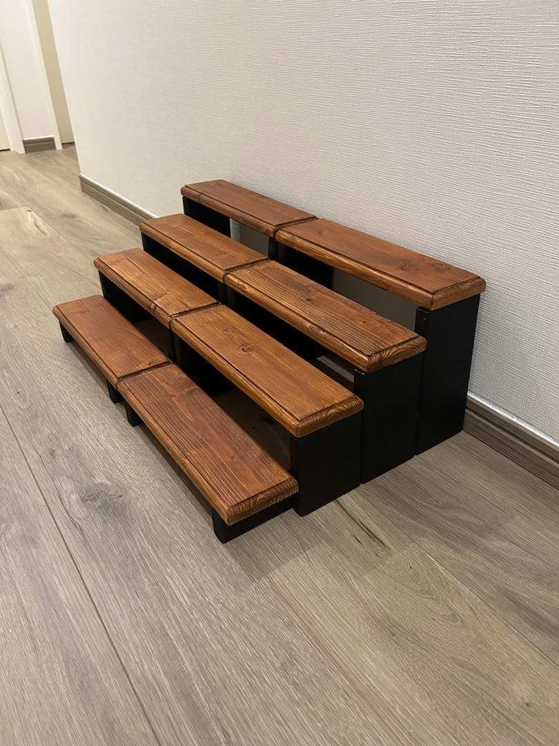 真矢 木製シェルフ　4段ラック　ウッド家具　メープルカラー