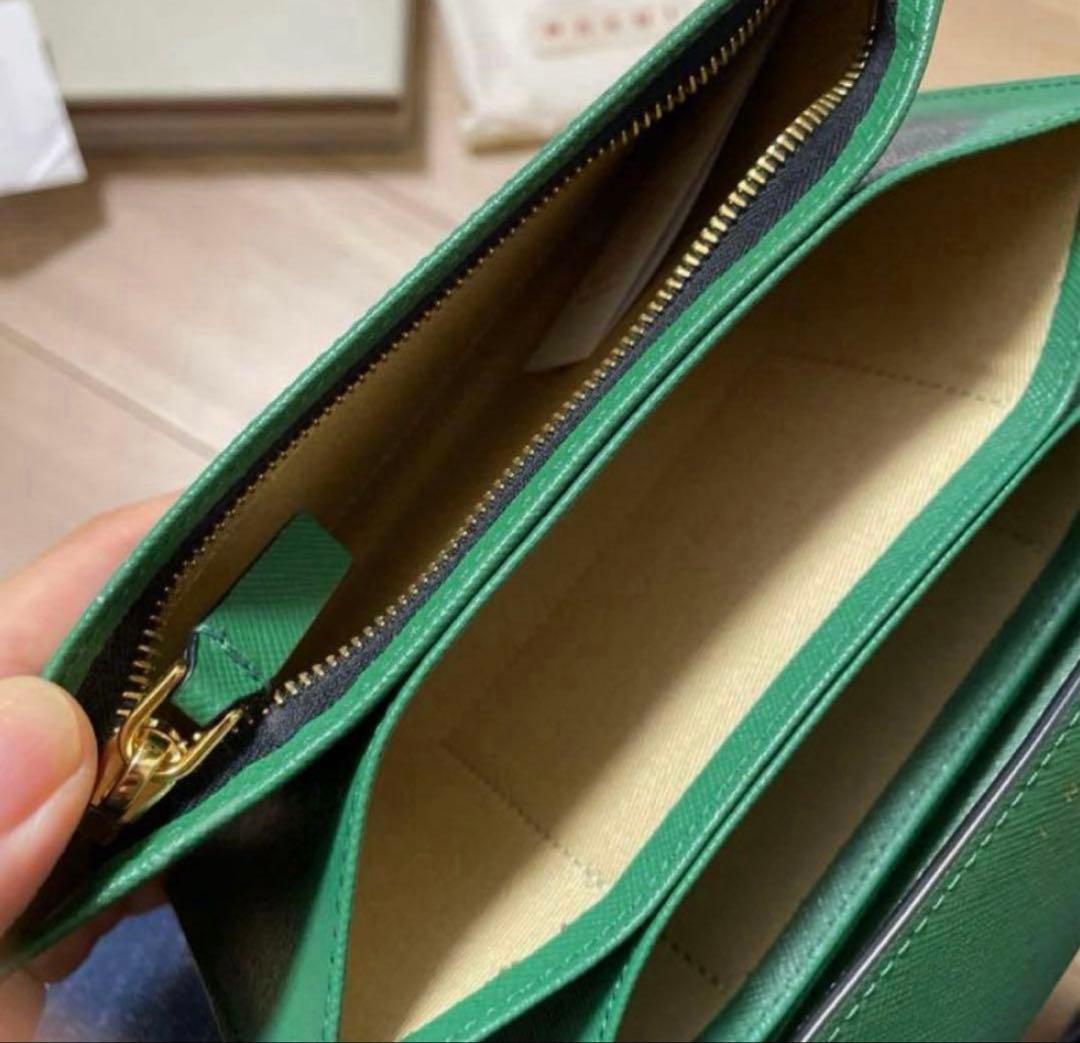 MARNI マルニ 国内直営店購入 グリーン レザー ウォレットショルダー
