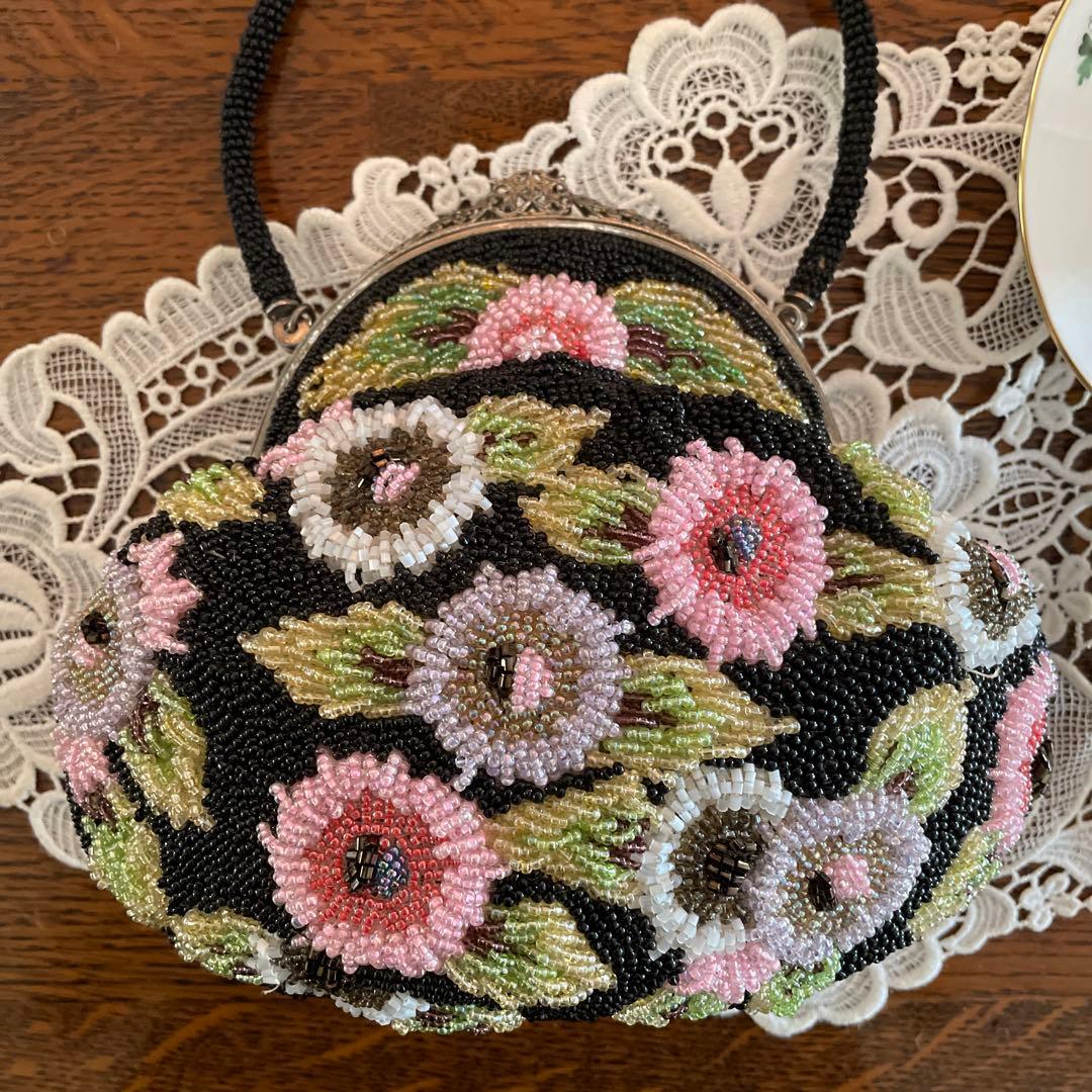 花柄ビーズバック