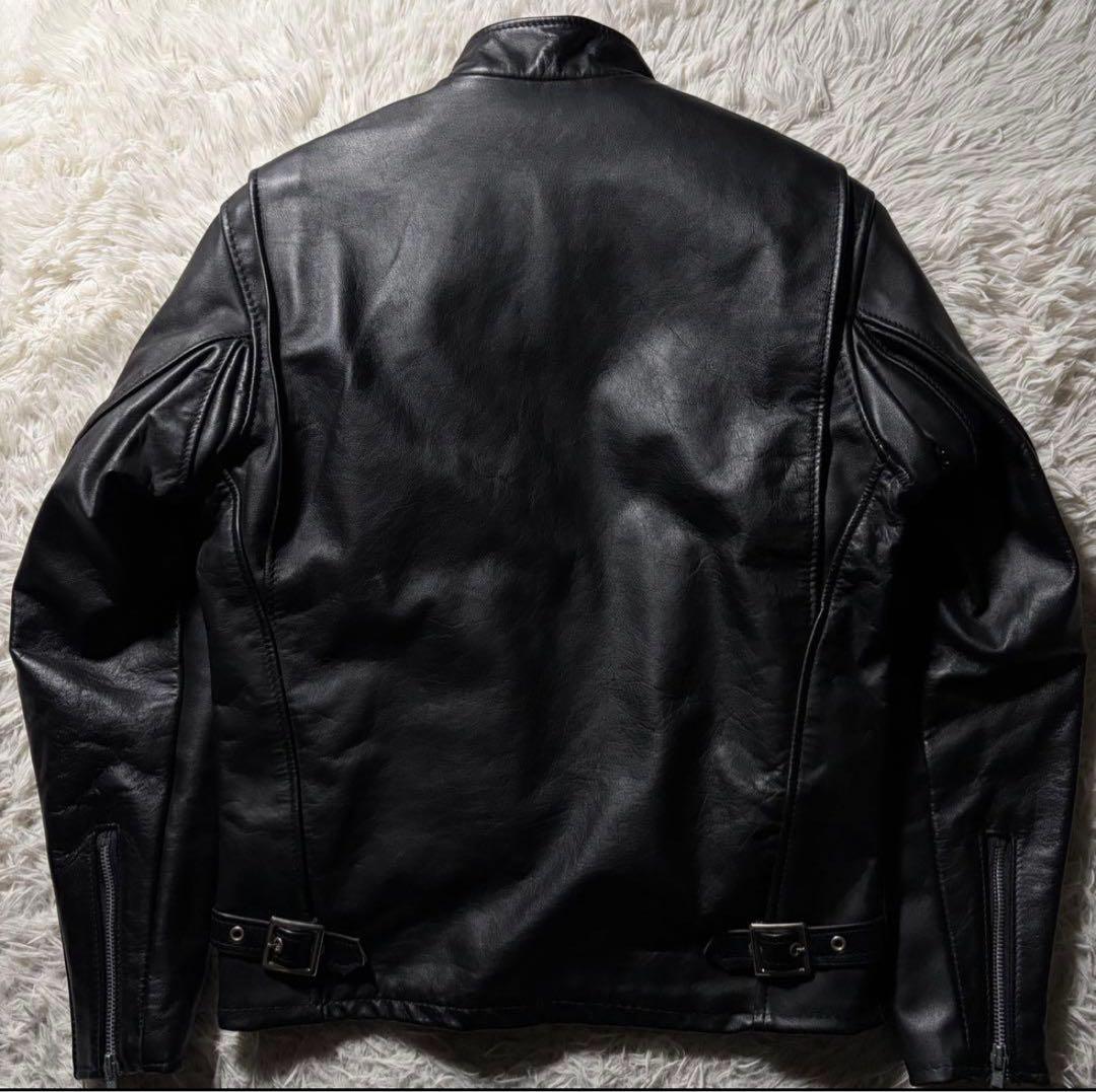 【美品】schott シングルライダースジャケット 641 黒 米国製 本革