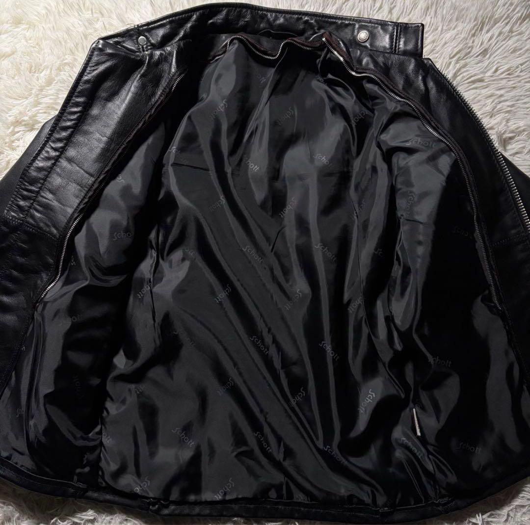 【美品】schott シングルライダースジャケット 641 黒 米国製 本革