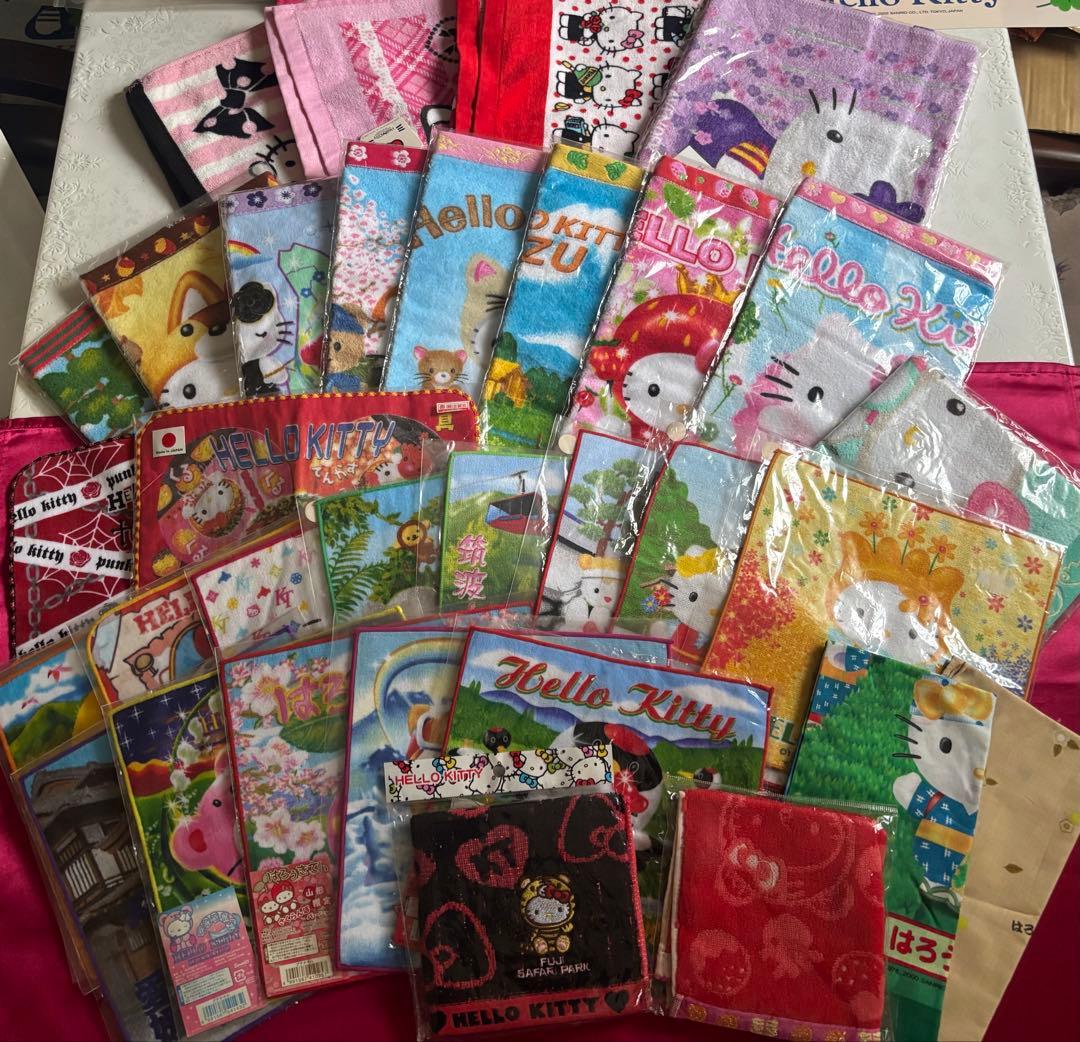 ご当地限定品・ハローキティ タオル・ハンカチセット多数　セット売り