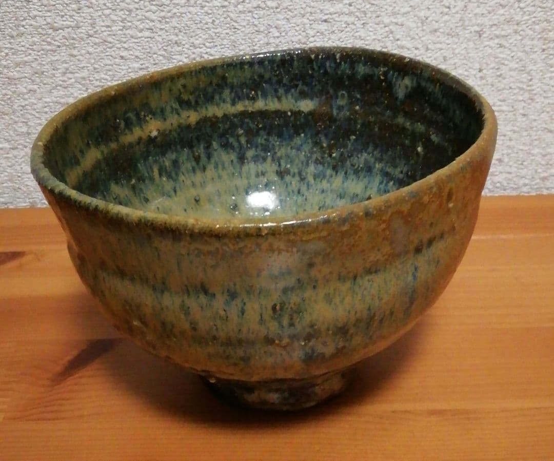 川喜田敦(二代川喜田半泥子)作　銘『夜の梅』　茶碗　共箱　略歴付　茶道具