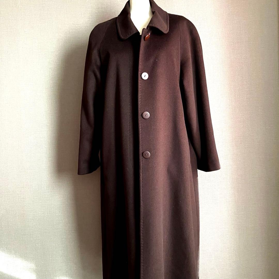 ✨極美品✨BALMAIN カシミヤ混×シルク チェスターコート ロング ブラウン
