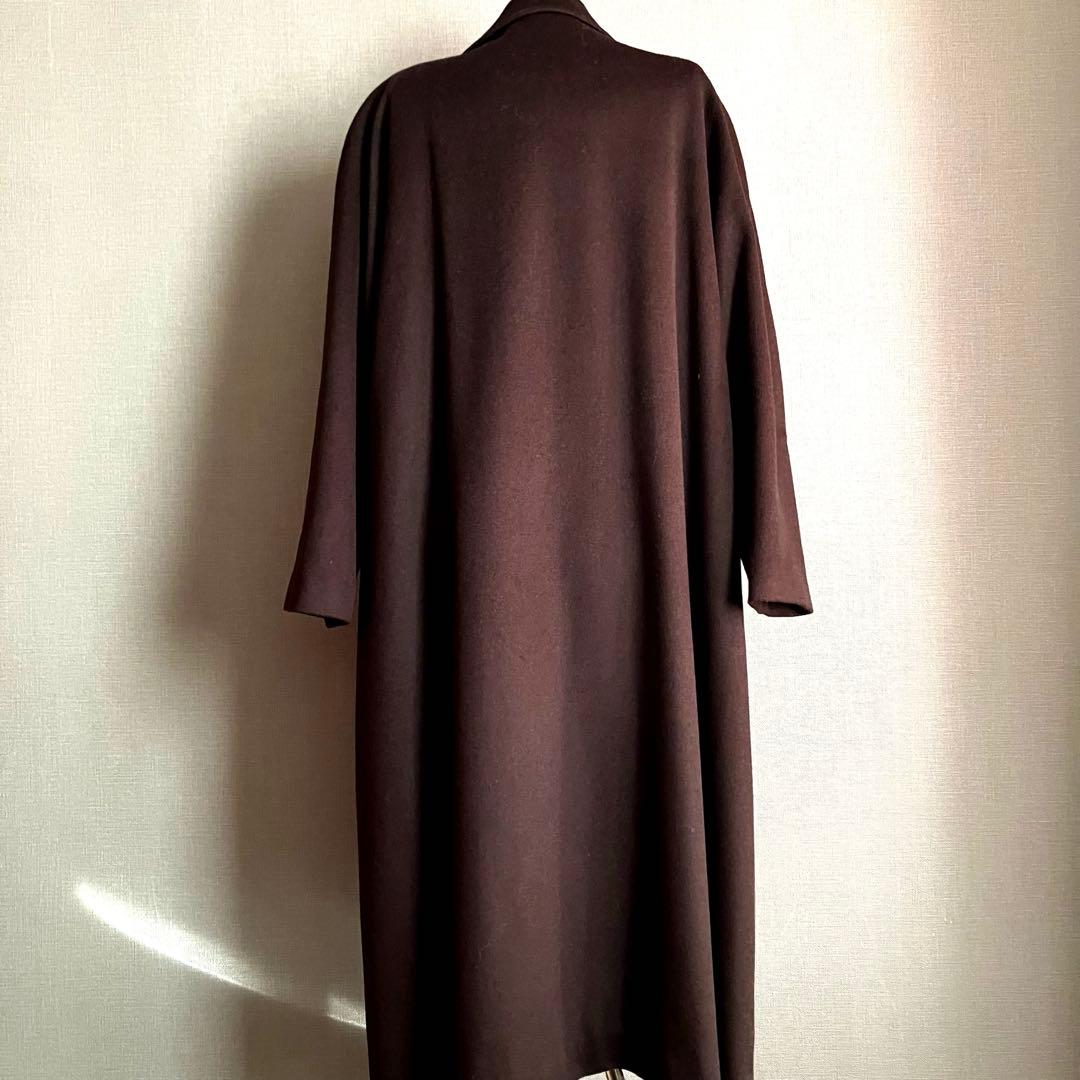 ✨極美品✨BALMAIN カシミヤ混×シルク チェスターコート ロング ブラウン