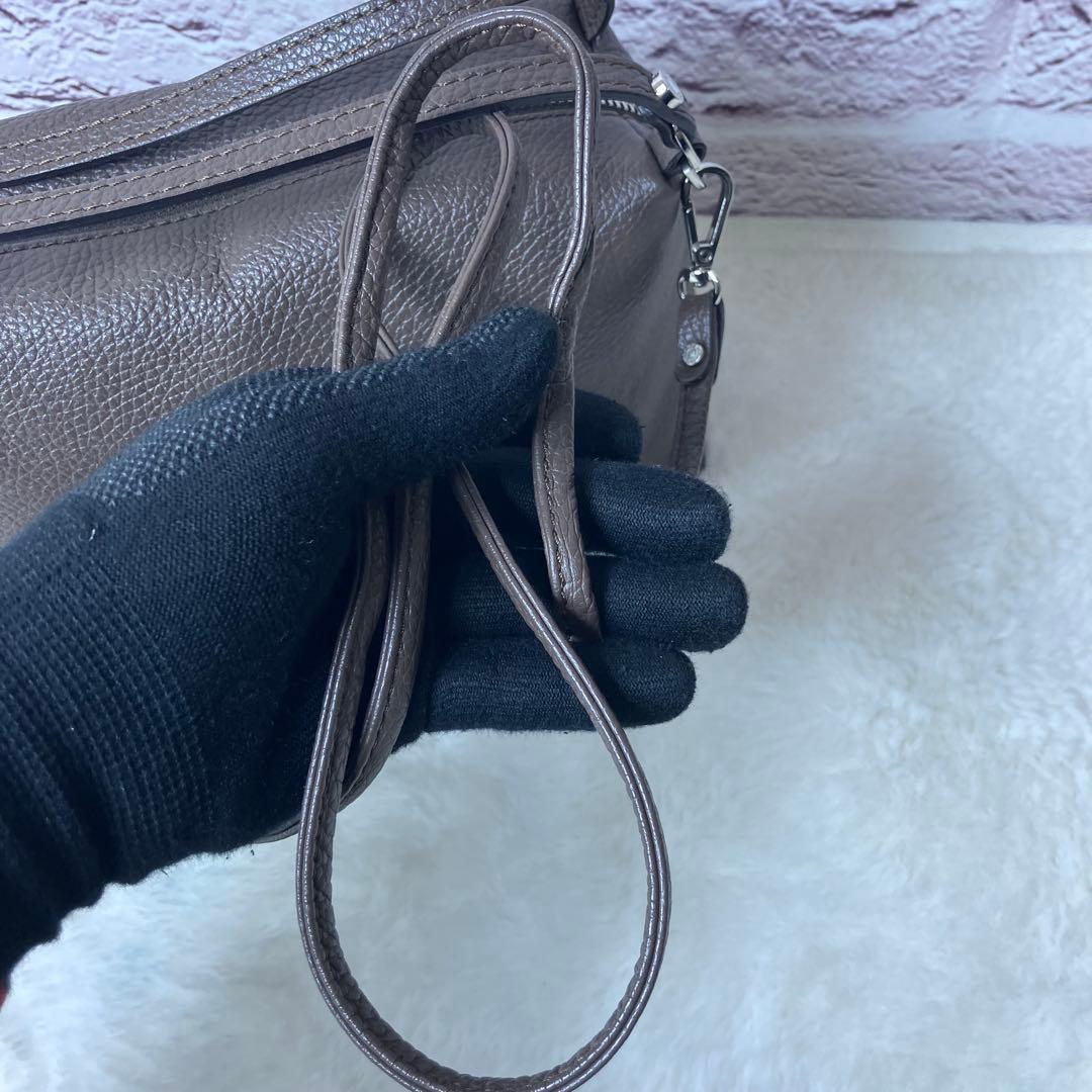 美品✨ジャンニキャリーニ アリファ M 2way シボ革 ショルダーバッグ