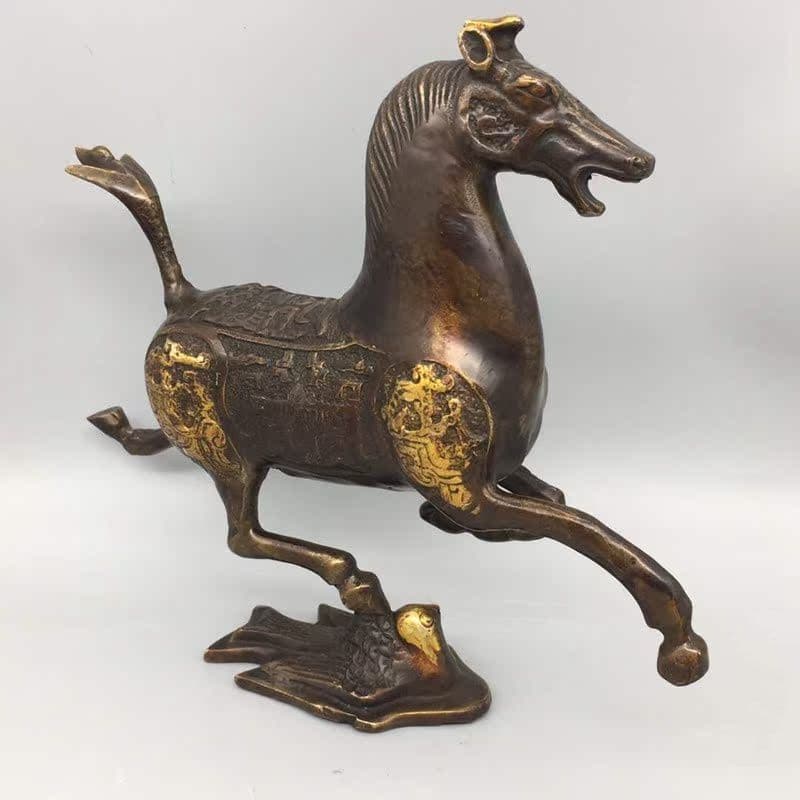 銅器 馬踏飛燕 馬到成功 銅馬 客間 玄関事務室 茶室 文机 風水 置物 工芸品