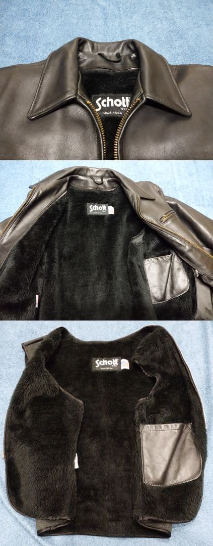 古着 Schott AT101 40 良品 シングル トラッカー ショット 黒