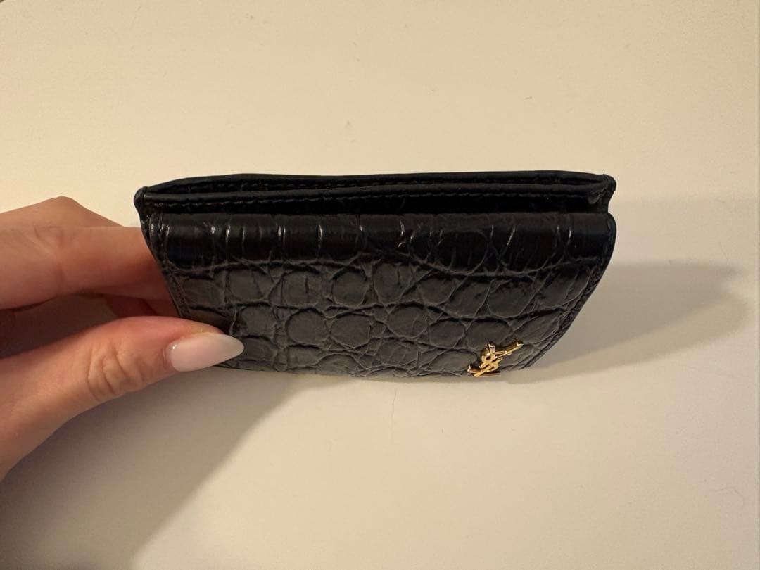 SAINT LAURENT ブラック二つ折り財布 保存袋付き