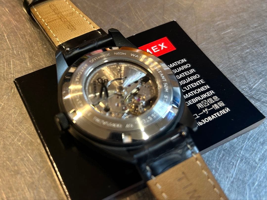 【美品】TIMEX DENHAM 自動巻き腕時計 ブラック