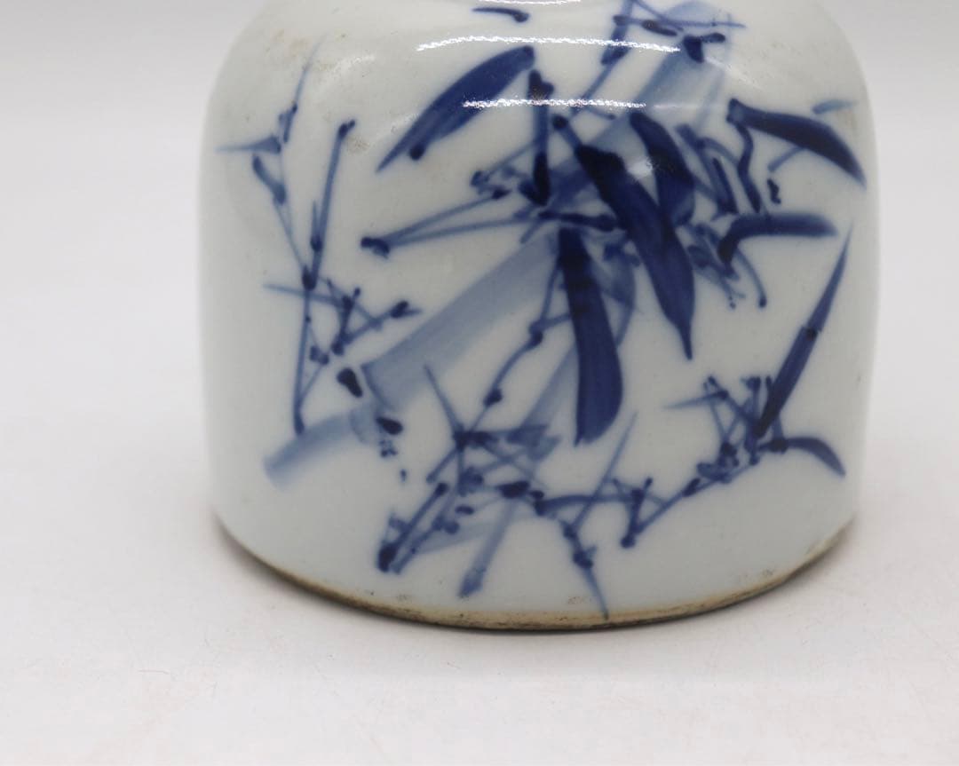 中国　民国期　染付竹紋水滴　江西磁業公司　送料込み0716