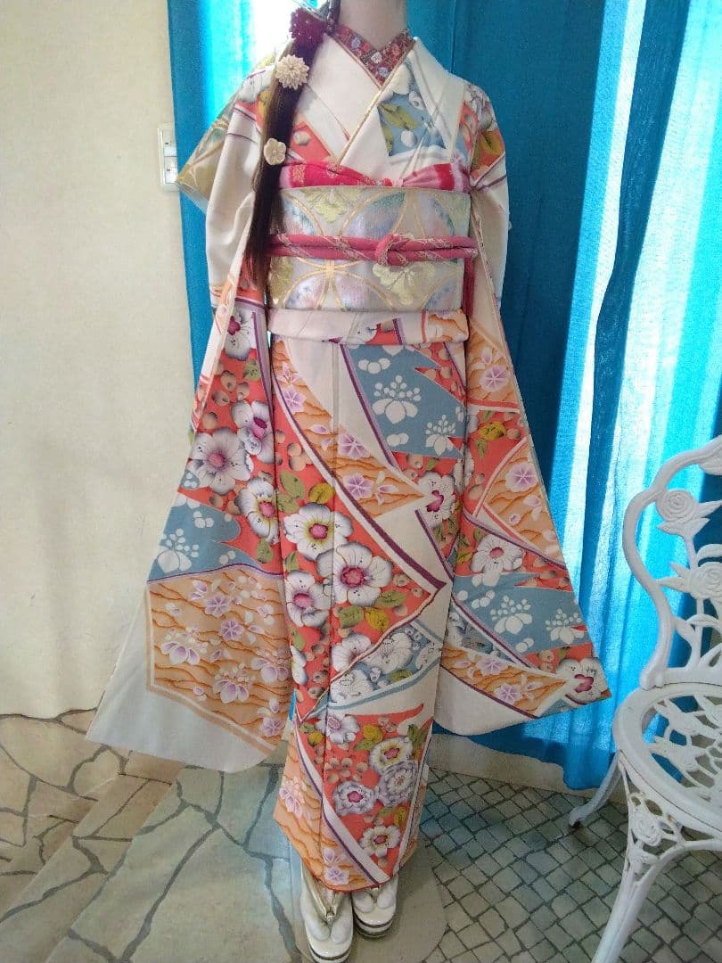 【新春】振袖フルセット、上質正絹振袖成人式、重ね衿、帯揚げ帯締め、西陣袋帯、襦袢