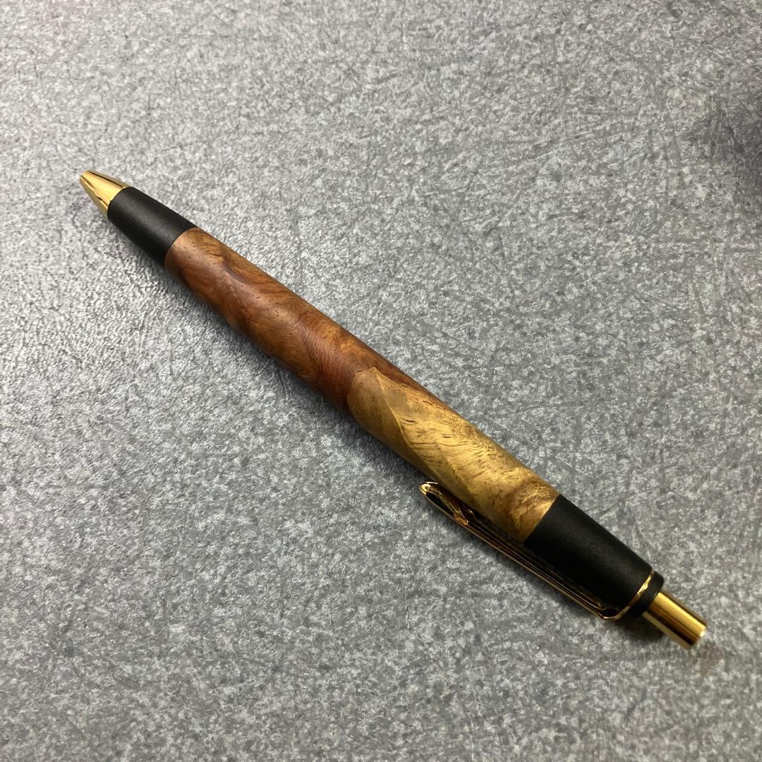 ボナンペン　本花梨瘤源平(アフゼリア) 真鍮金具　シャーペン　検索用　野原工芸