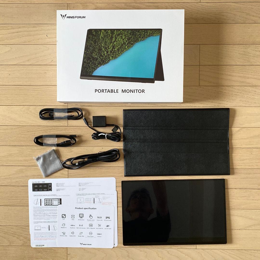 【美品】超薄型モバイルモニター ミニスフオーラム 15.6インチ カバー付属