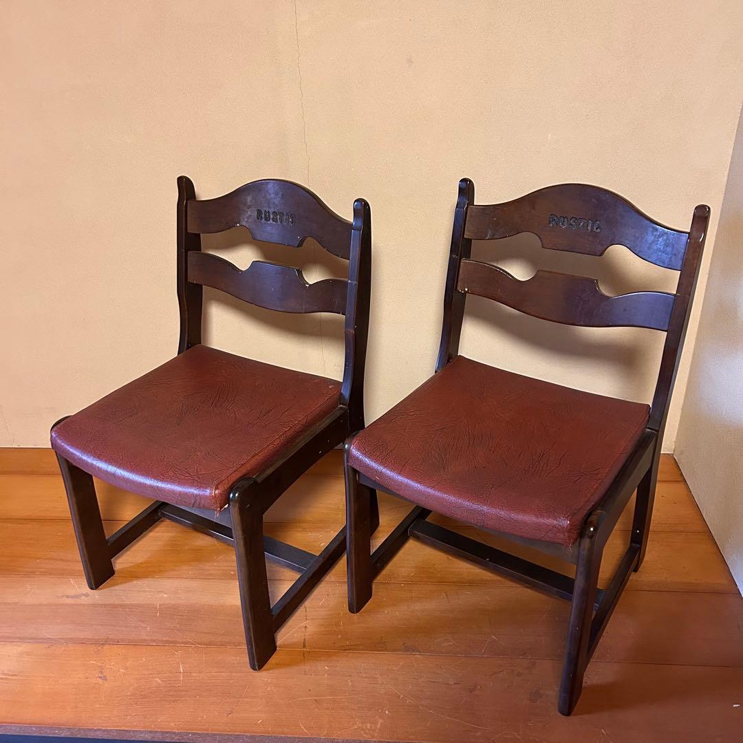 カリモク　ROSTIC 木製椅子2脚セット