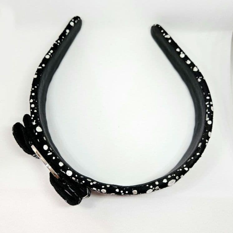 新品✨フェラガモ✨ヴァラリボン✨ドットカチューシャ✨ブラック✨シルバーペイント