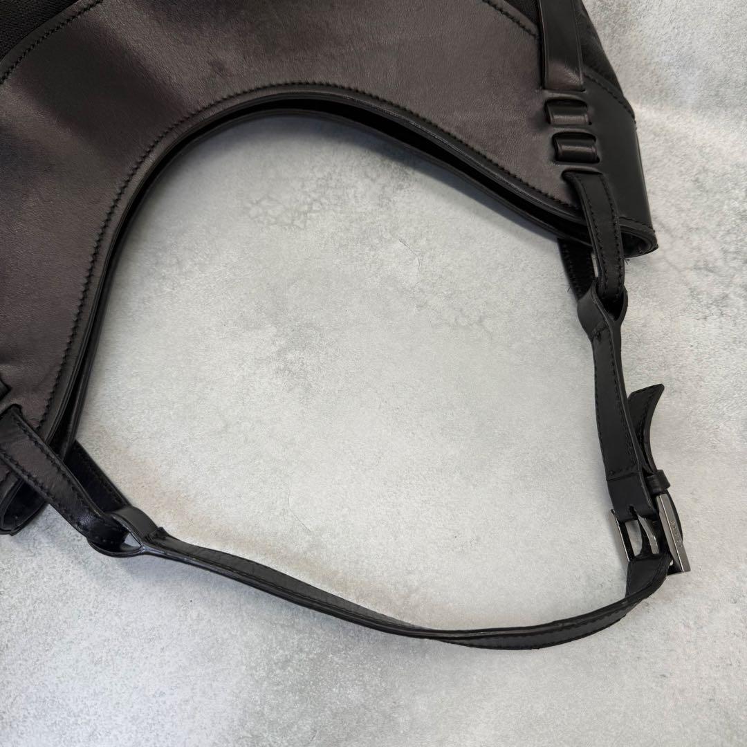 GUCCI グッチ ワンショルダーバッグ GGキャンバス レザー 肩掛け 黒