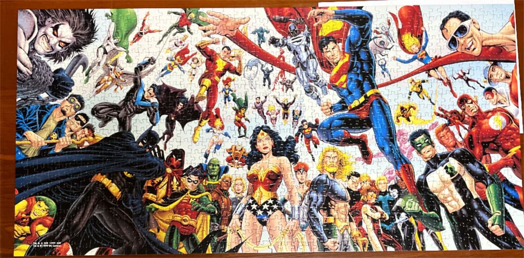 ジグゾーパズル　1000ピース　アメコミ　DCヒーロー　スーパーマン　バットマン