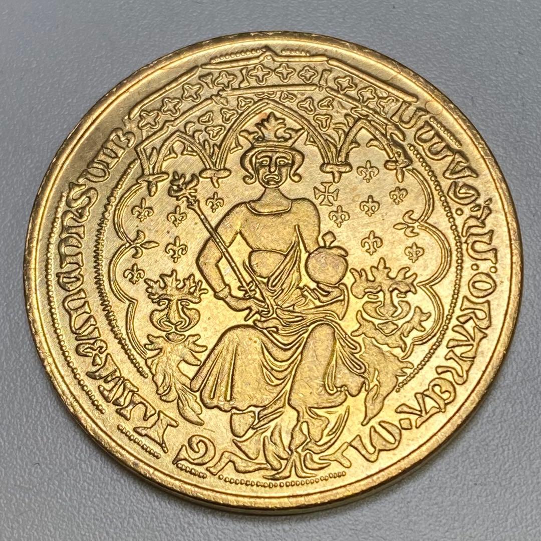 古銭　中世フランス　エキュ（エキュ・ドール／ラ・シェーズ型）