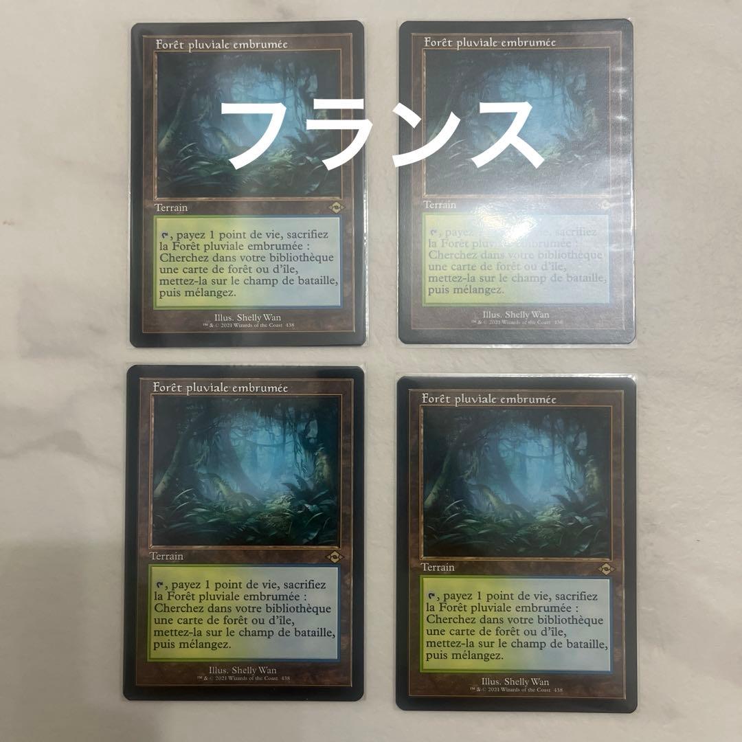 MTG 霧深い雨林　旧枠　フランス語　4枚