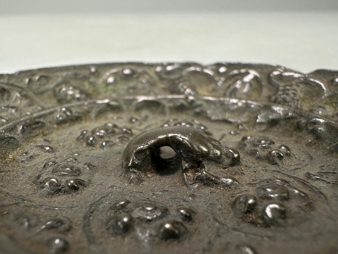 中国美術　唐時代　海獣葡萄文銅鏡　古鏡　時代物　古物保証　旧蔵出し