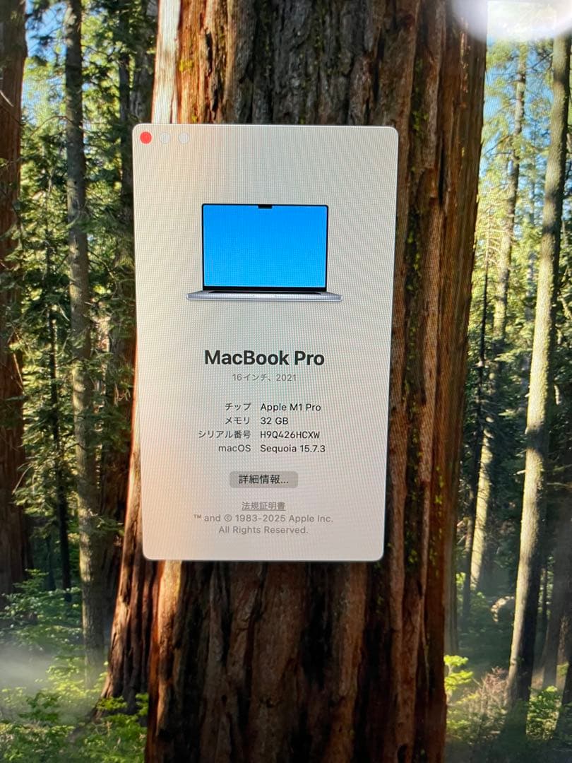 極美品MACBOOK PRO M1 2021 16インチ　32GB 充電回数２回