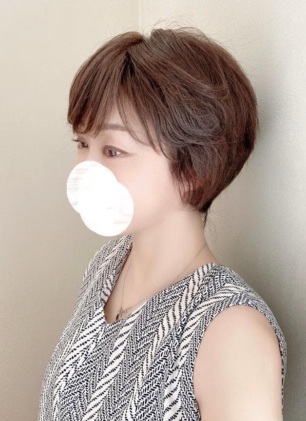 もんちゃん　マダムヒロコ　ハンドメイド　人毛MIX　ビューティフルショート