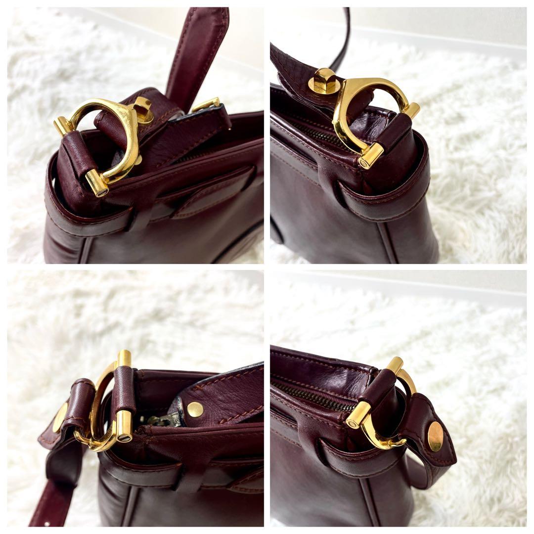 カルティエ　Cartier ショルダーバッグ　マストライン　ボルドー　ゴールド