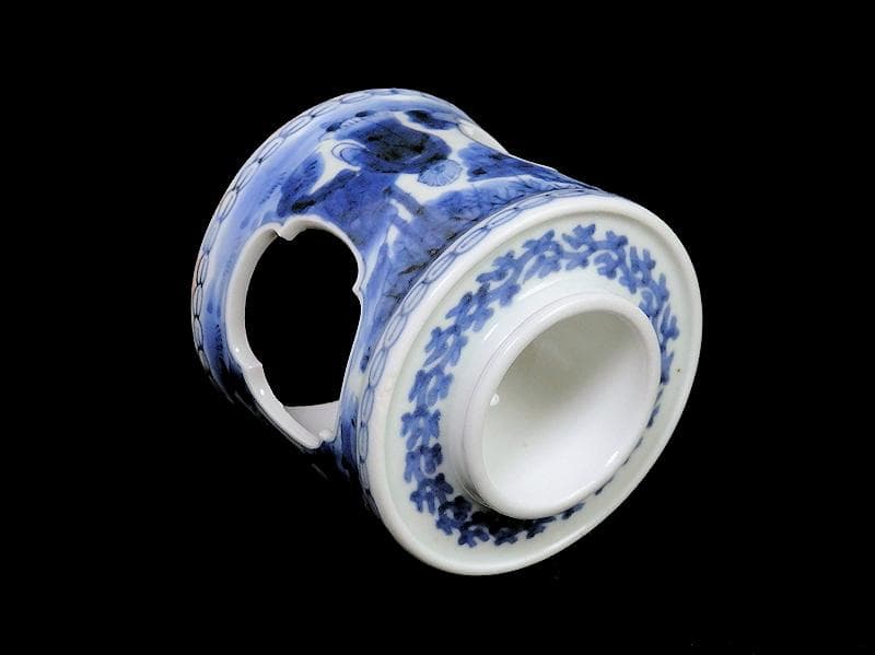 古伊万里　染付　七賢人の図　大振盃台　D351AS-fbhc