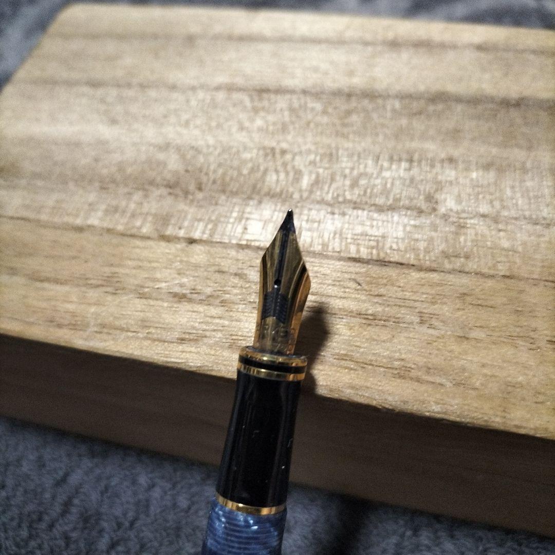 18ＫPARKER 青色と黒のマーブル模様 万年筆