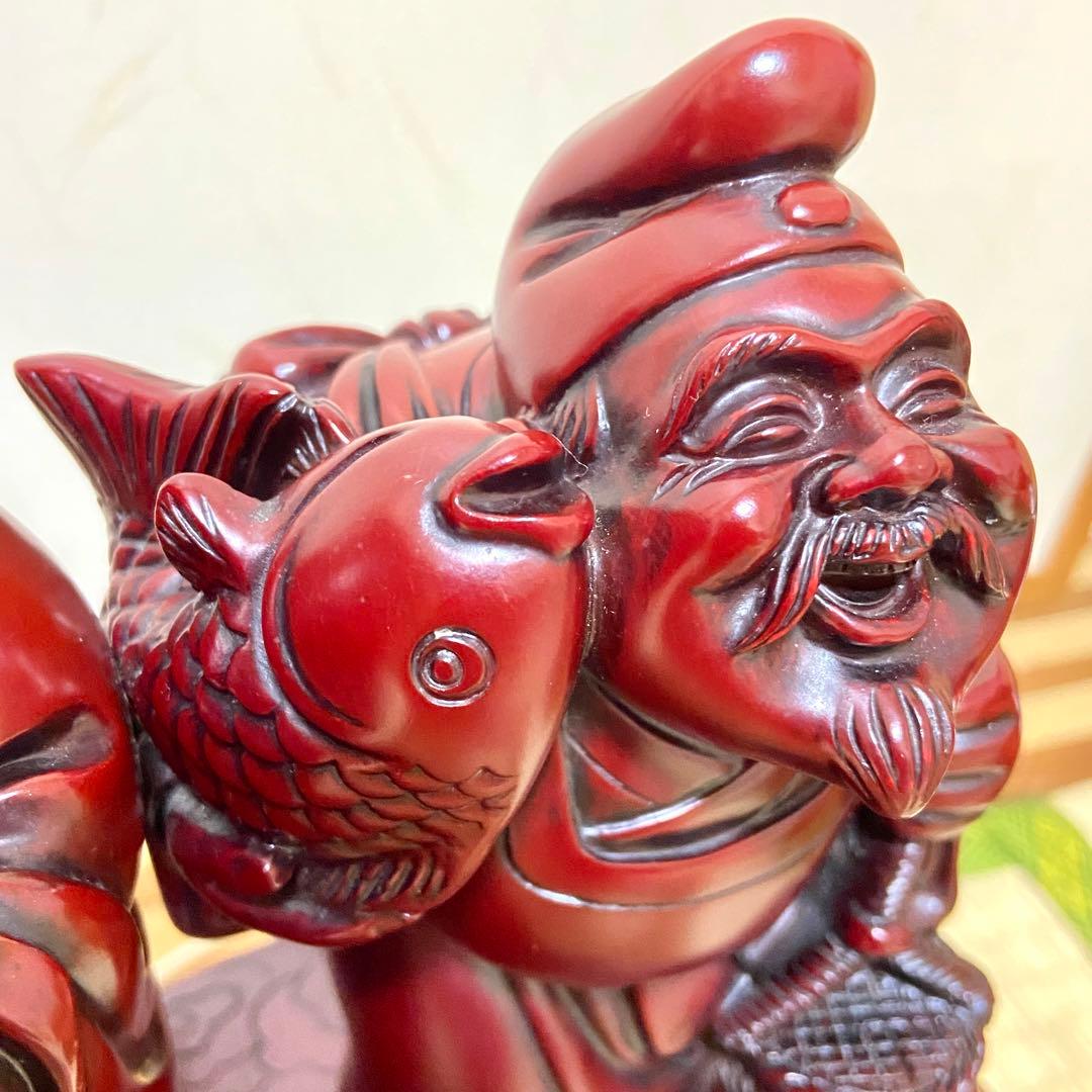 七福神　巨大　置物　縁起物　美術品　階段台座付き　笑福　骨董品　大黒天　恵比寿天