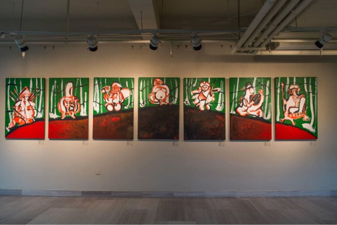 七福神　アート　アクリル作品7枚