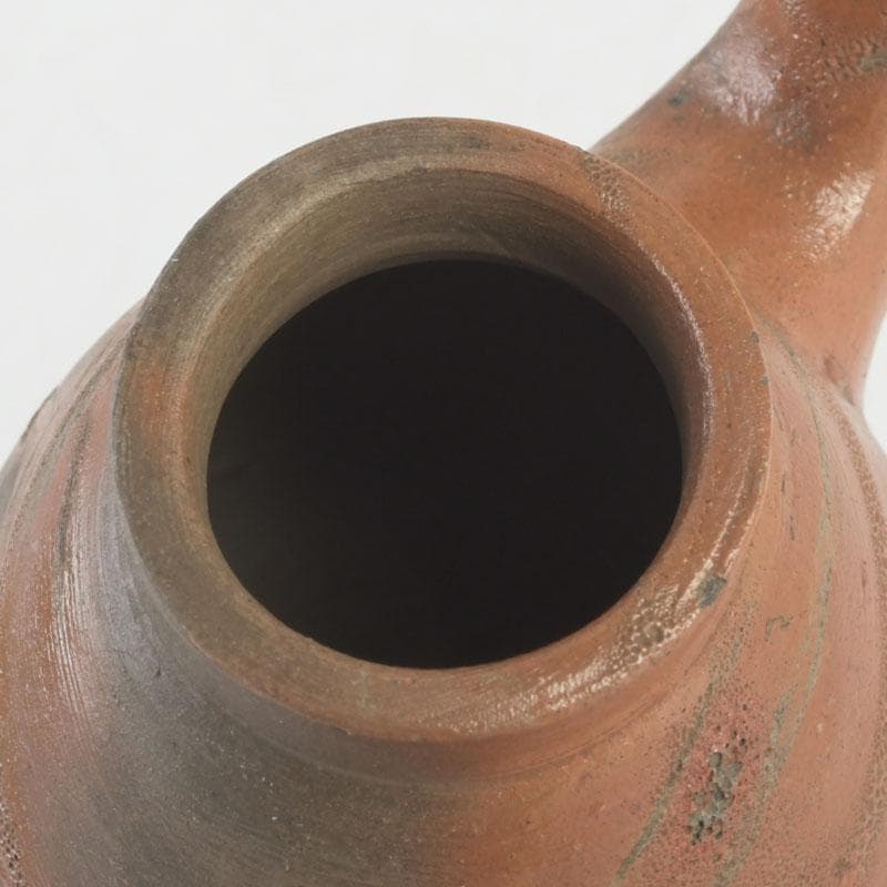 茶道具　備前焼　古備前　火襷　水滴　茶入　袱紗付　共箱二重箱　V　9374