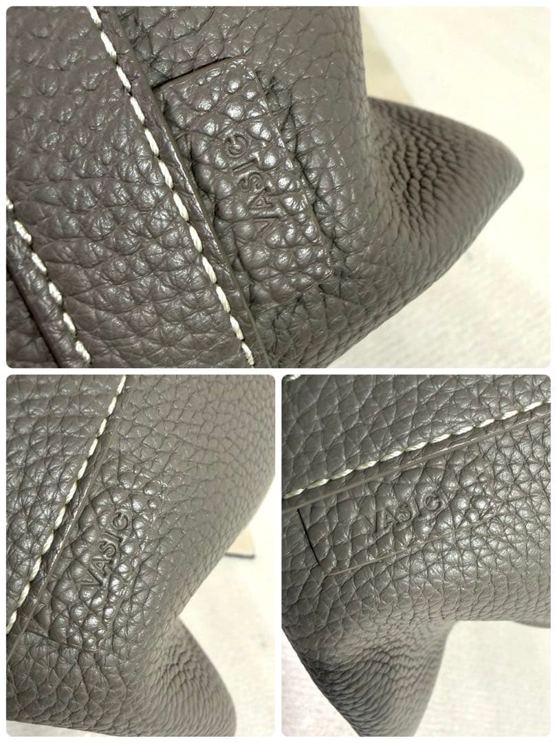 美品　ヴァジック ショルダーバッグ　ボンド グレー　レザー　ハンドバッグ