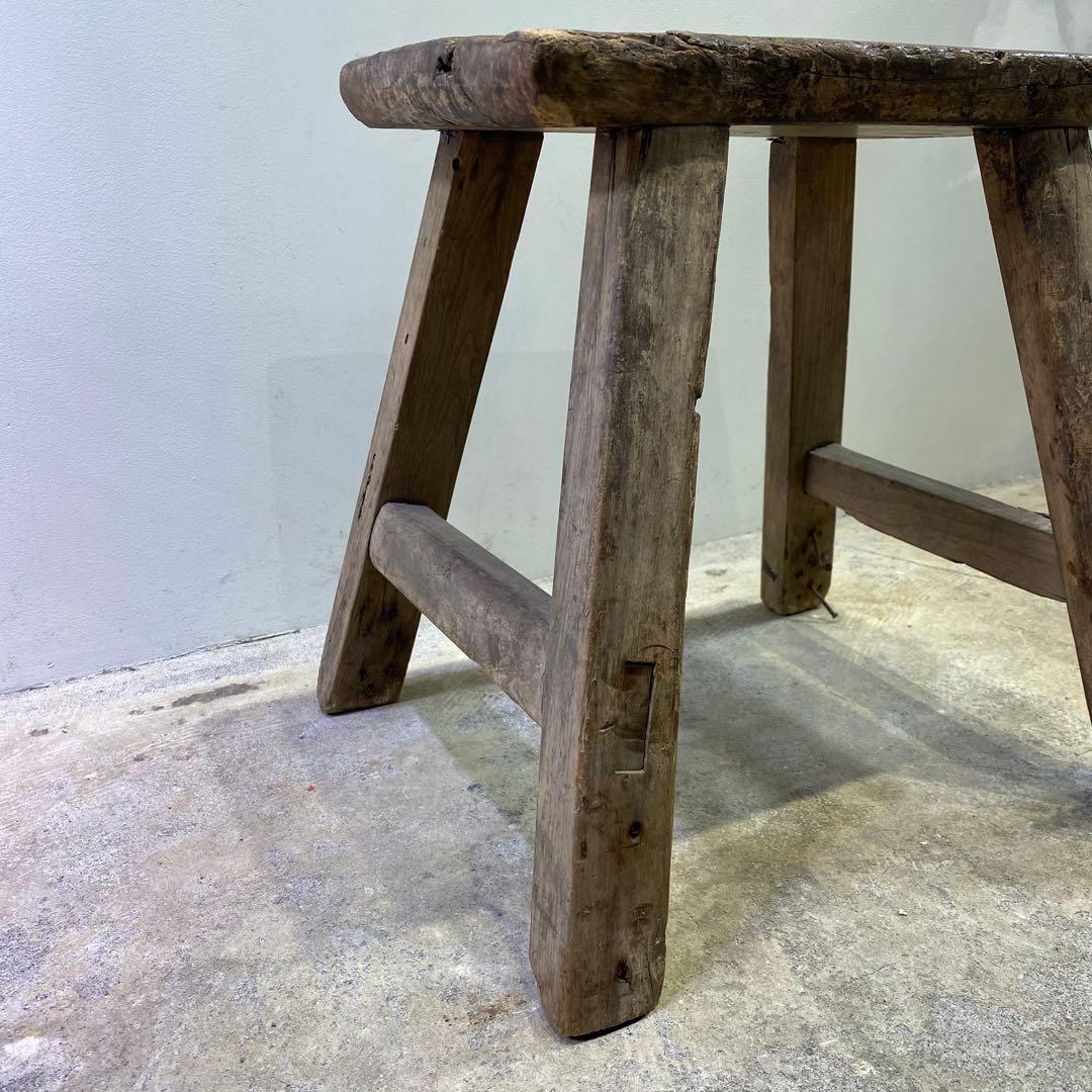 古い木製のスツール 花台 椅子 アンティーク